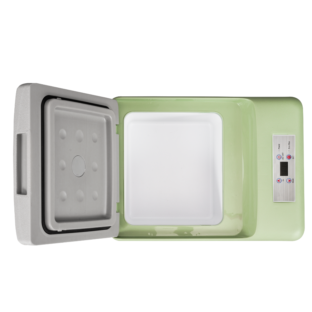 Alpicool C9PT - Portable 9L Green Car Cooler with Fast Cooling, Touchscreen, Compact Design