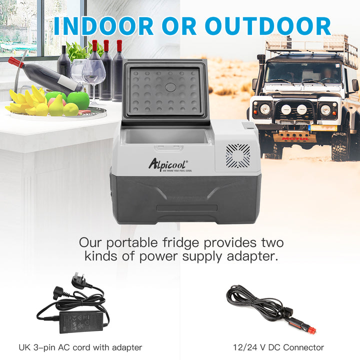 Alpicool CX30 28L Car Fridge, -4°F to 68°F - Bluetooth App, Portable with Pull Handle