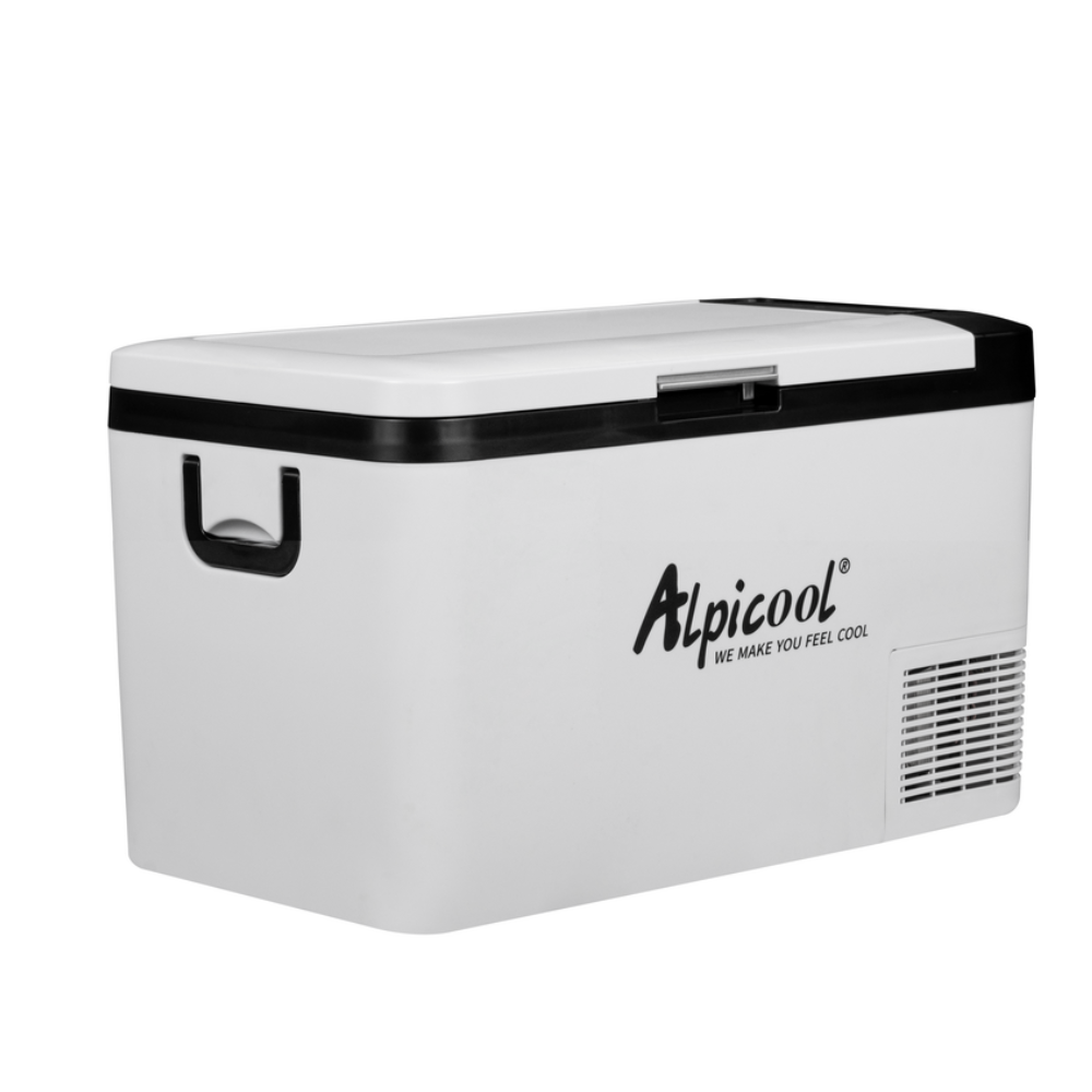 Alpicool K25 - 28 Quart Car Fridge, Compressor, Bluetooth App, Compact White Exterior