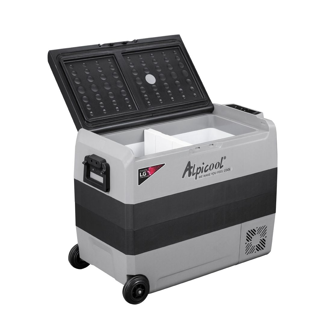  Portable 12Volt Car Refrigerator Camping Fridge and Freezer,  Electric cooler with Wheels,Dual-zone, App Control, LG Compressor,Solar  Powered Battery Operated or plug-in Cooler 12v/24V DC 100-240V AC :  Automotive