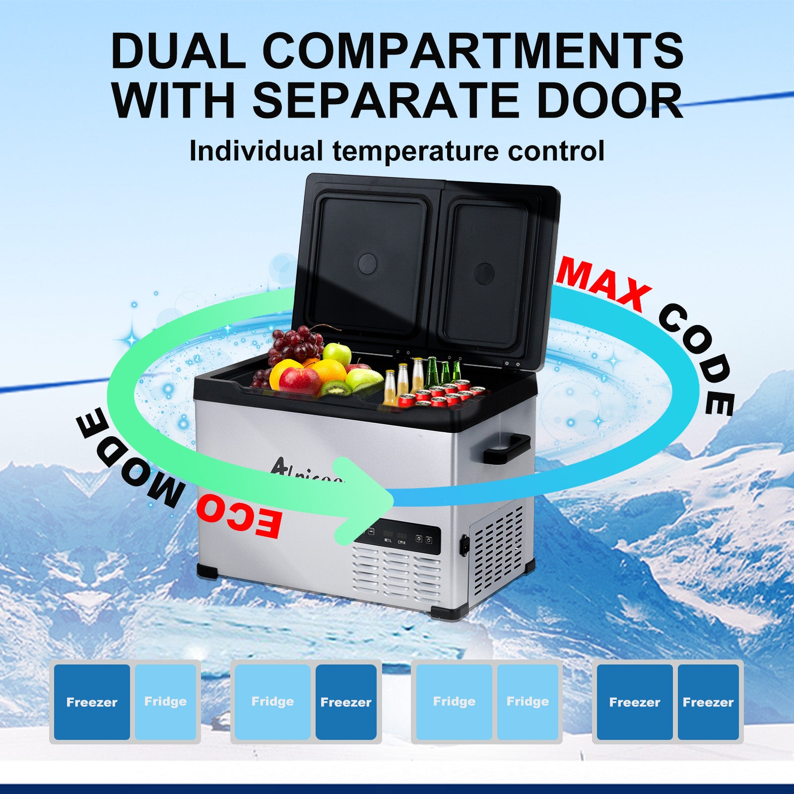 Alpicool CHS45 Dual Zone Camping Fridge Freezer