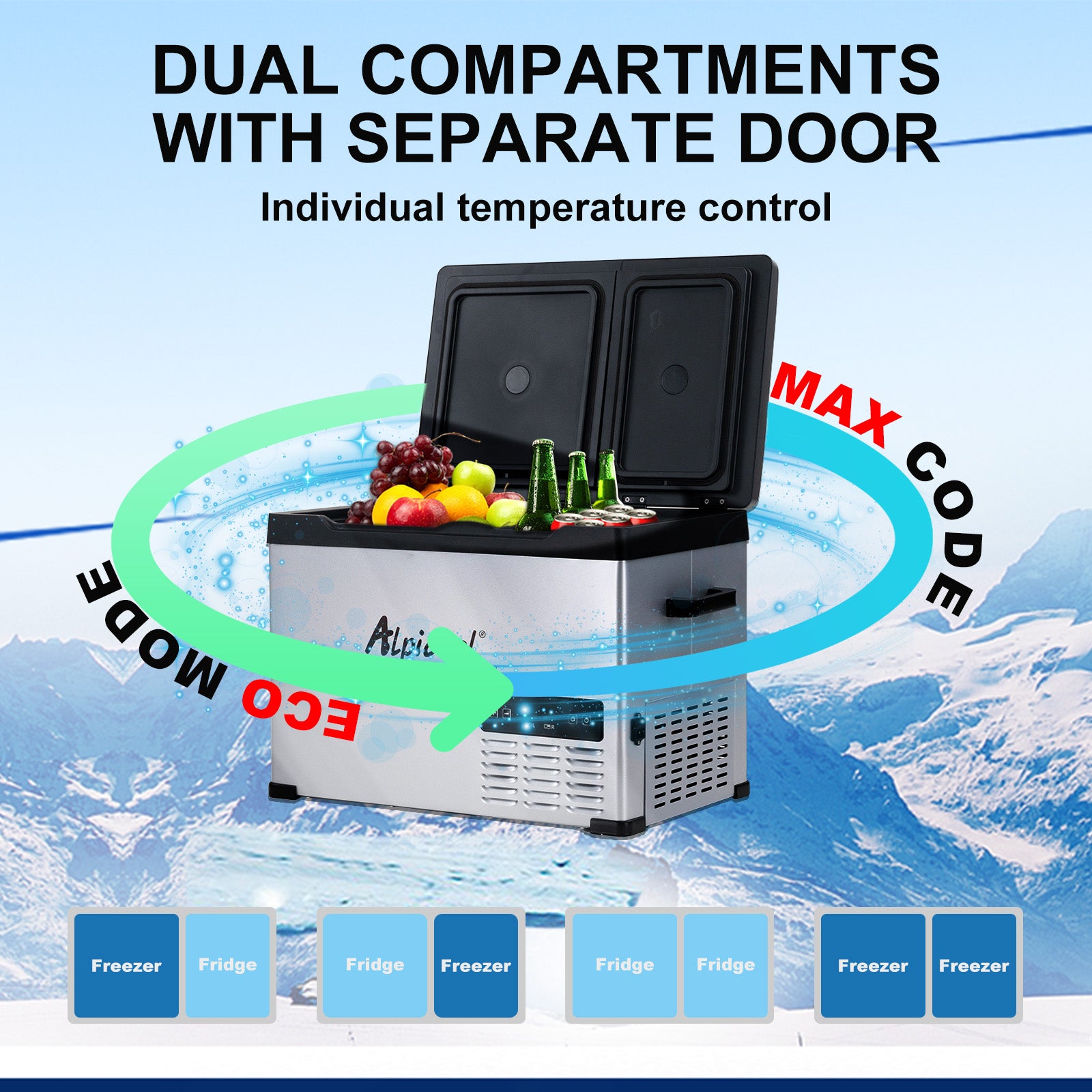 Alpicool CHS55 Dual Zone Car Fridge Freezer