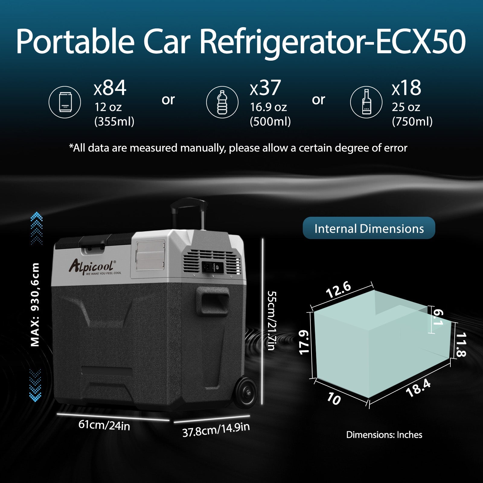 冷凍ADLL50 PM20 F50 Alpicool ECX50 Portable Car Fridge Freezer