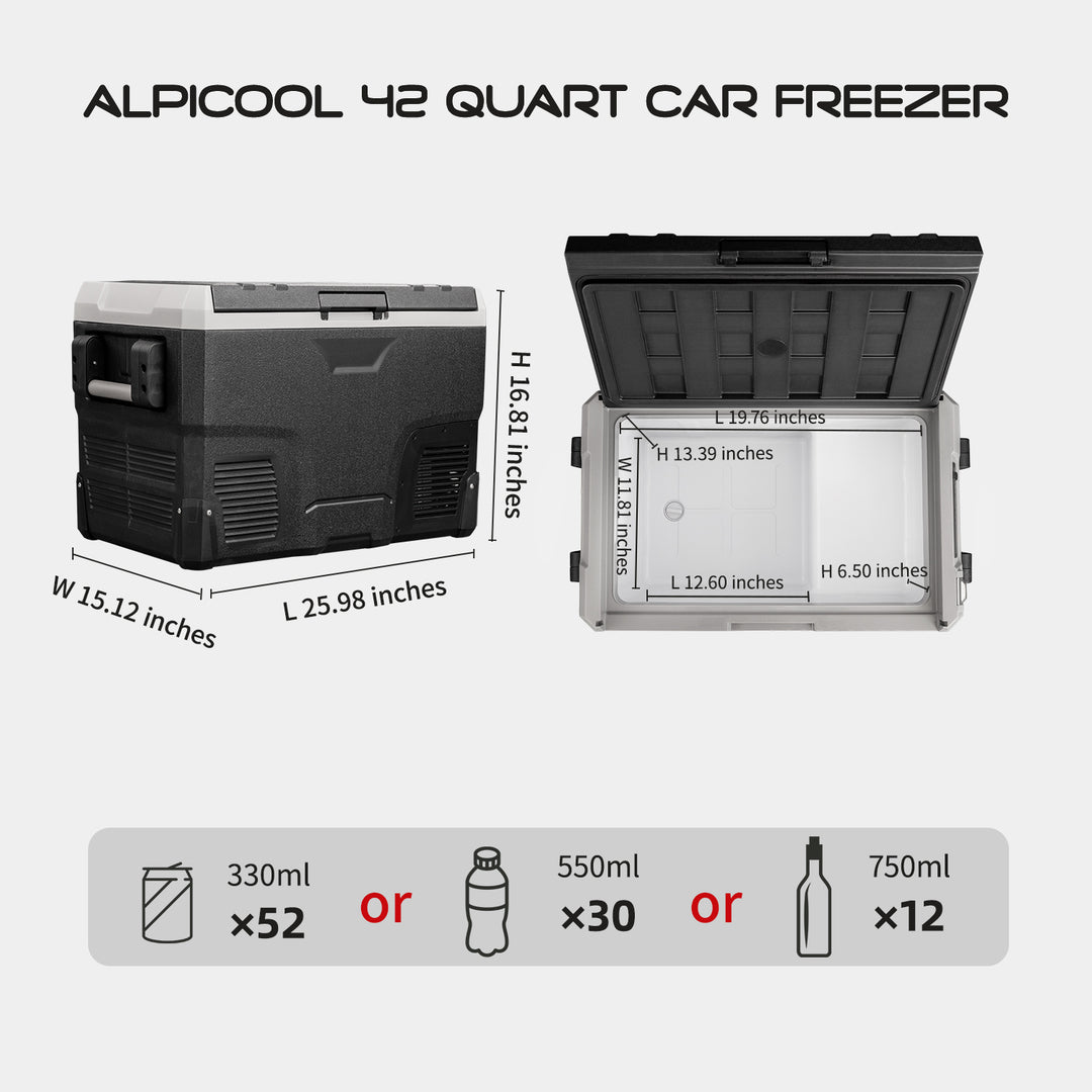 Alpicool IR42 Grey Portable Car Fridge