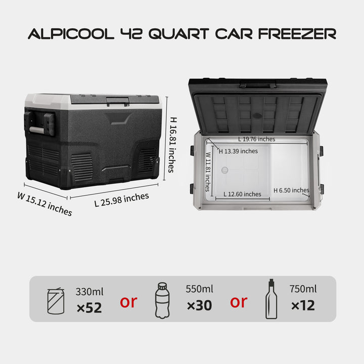 Alpicool IR42 Grey Portable Car Fridge