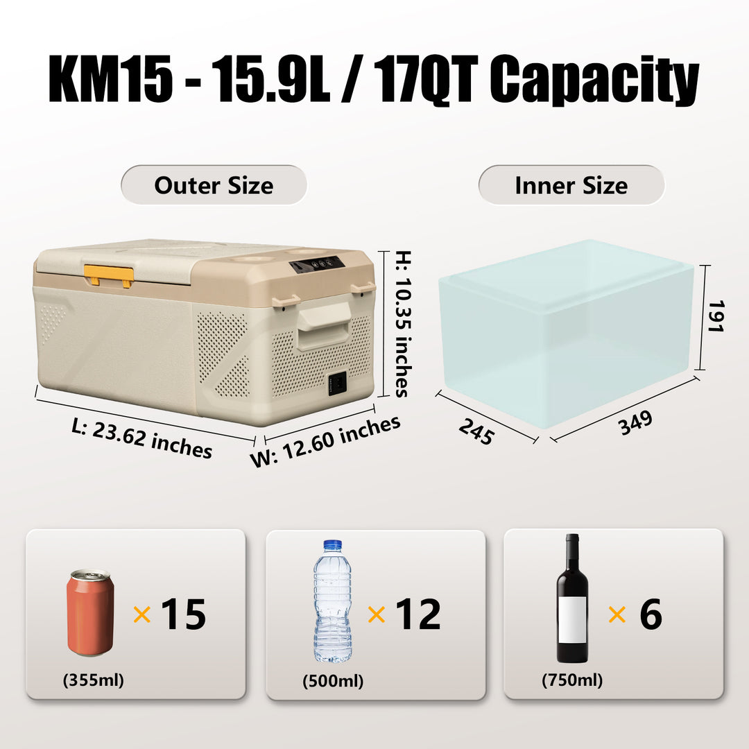 Alpicool KM15 Portable Car Fridge Freezer