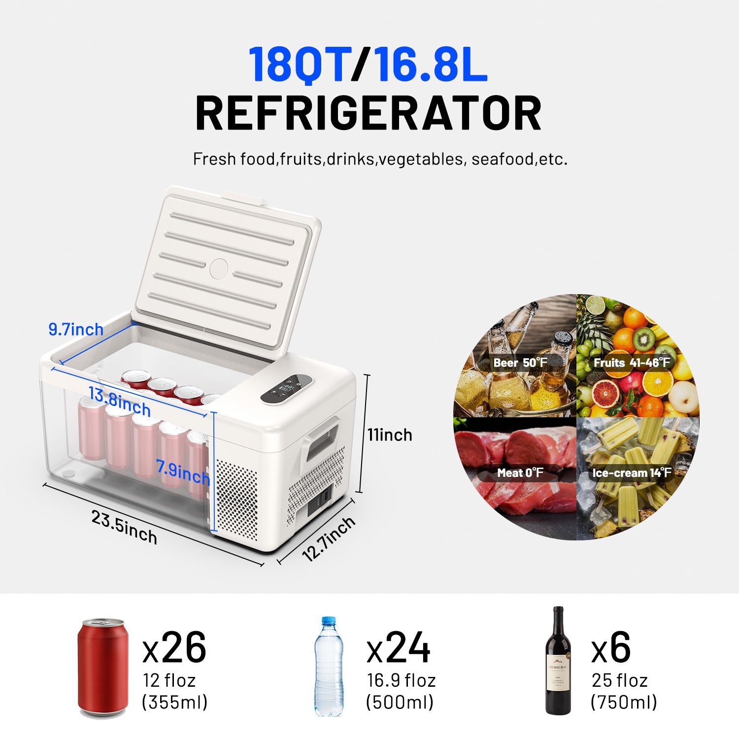 Alpicool S15 White Portable Car Fridge