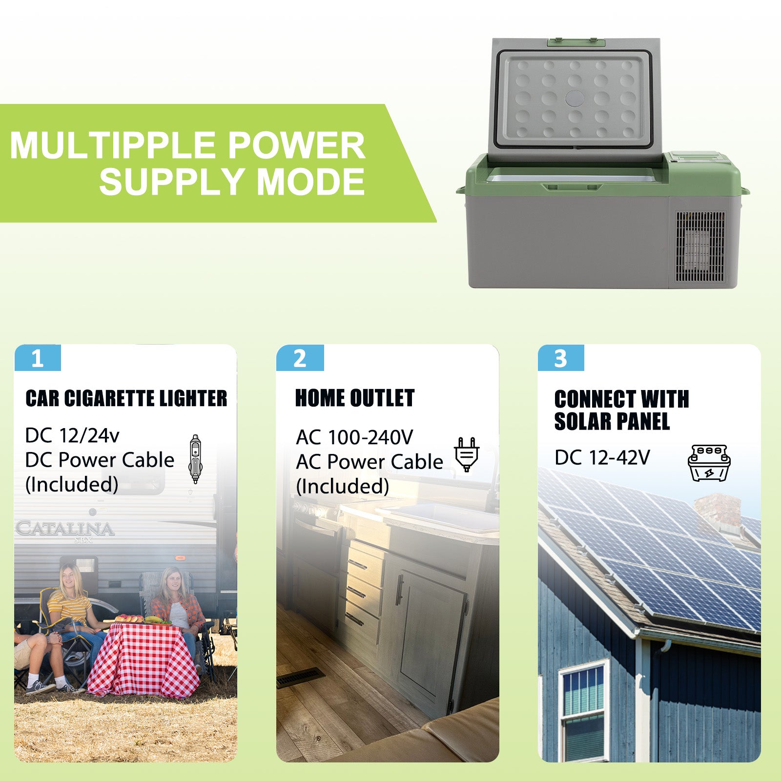 Alpicool Y15E Green Portable Car Fridge