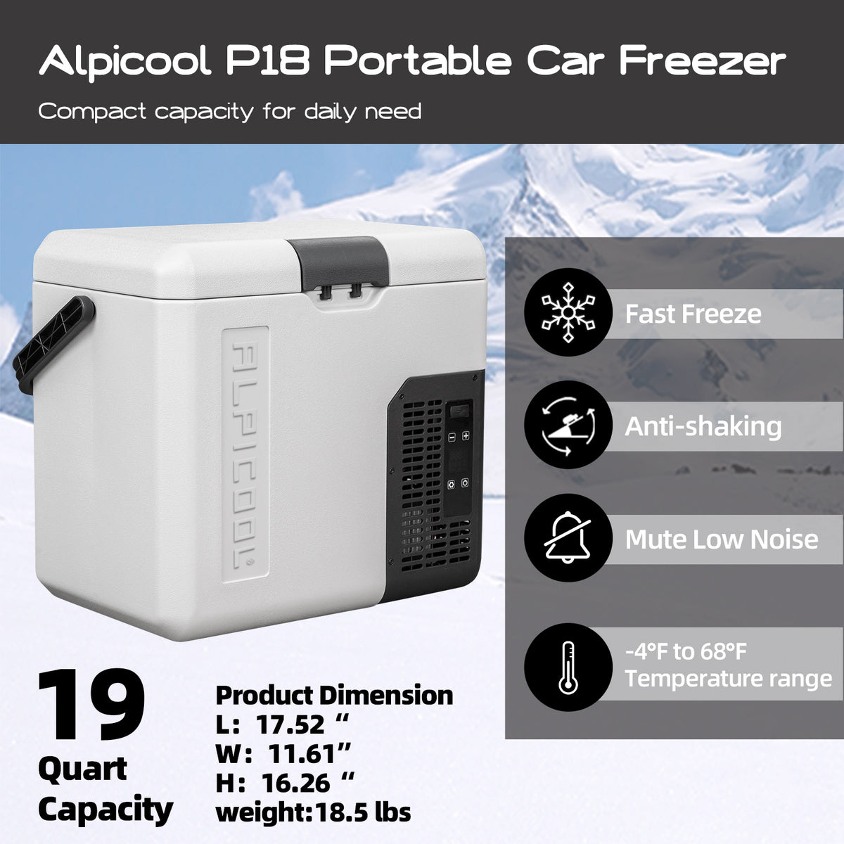 Alipicool Alpicool P18 Portable Car Fridge