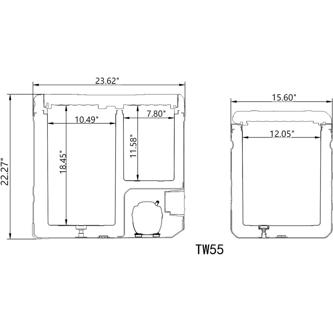 Alpicool TW55 Portable Dual Zone Car Fridge