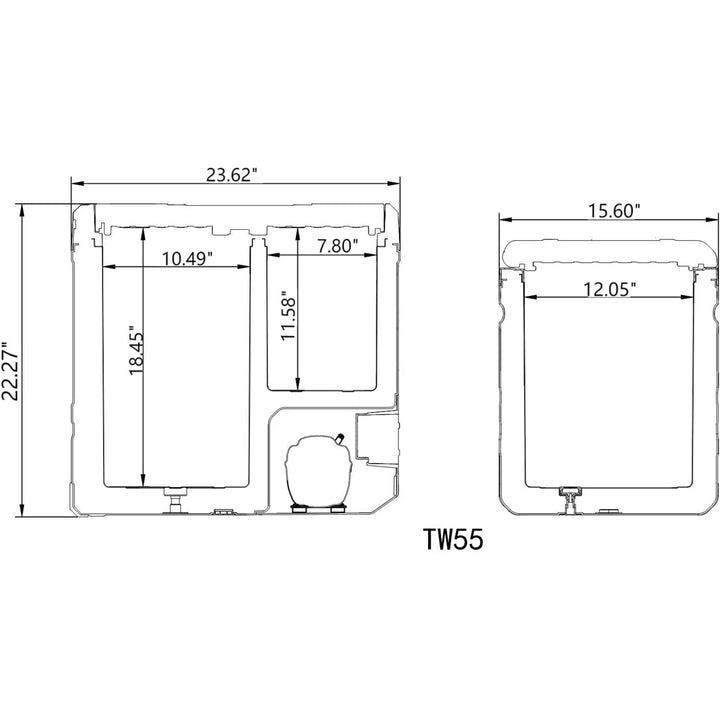 Alpicool TW55 Portable Dual Zone Car Fridge