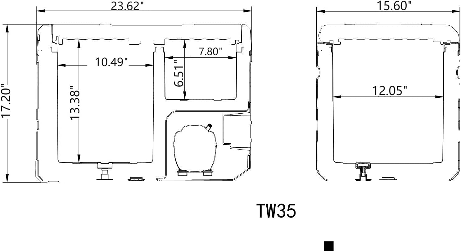 Alpicool TW35 Portable Dual Zone Car Fridge