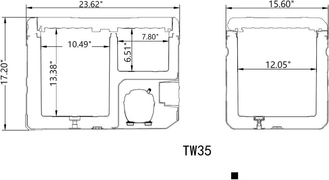 Alpicool TW35 Portable Dual Zone Car Fridge