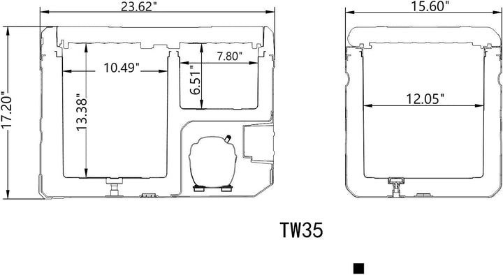 Alpicool TW35 Portable Dual Zone Car Fridge