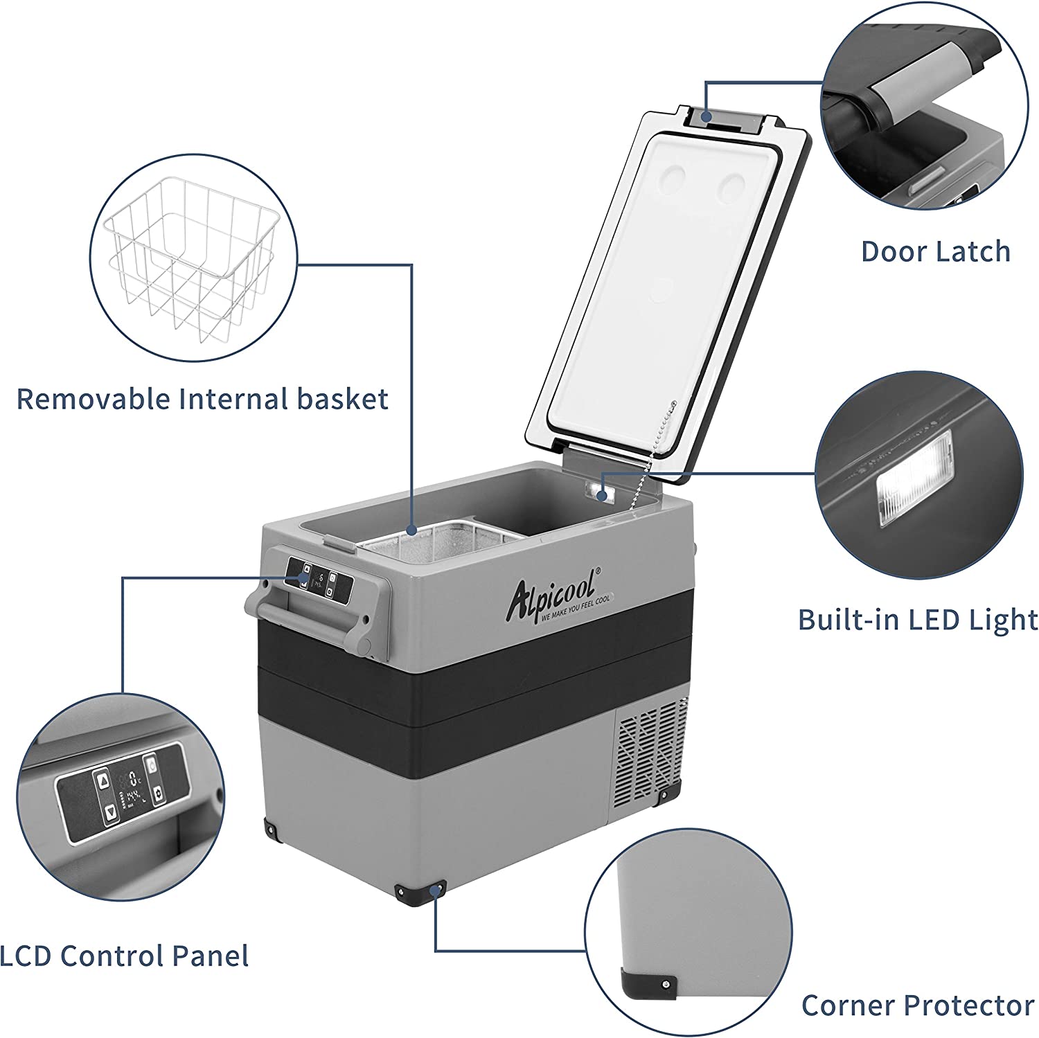 Alpicool CF55 Portable Dual Zone Car Fridge
