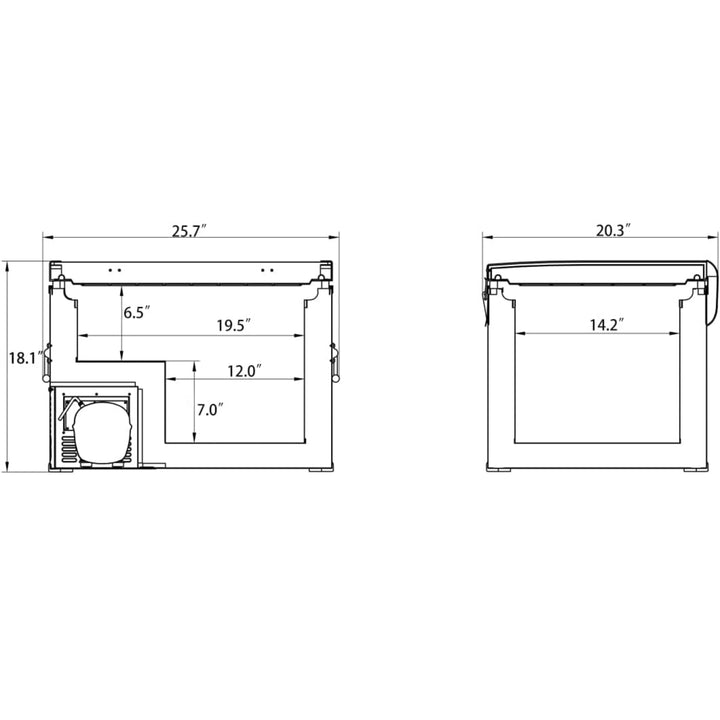 Alpicool BD45 Fridge Freezer Size