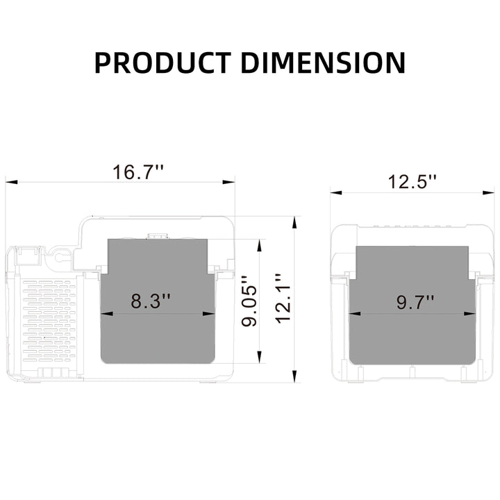 Alpicool C12 Fridge Freezer Size