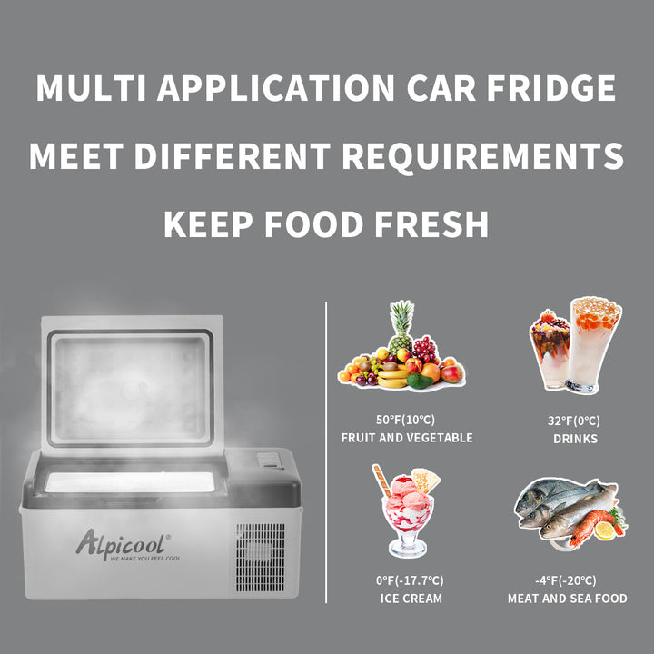 Alpicool C20 12V Portable 20L Car Fridge Freezer - Roomy Cooling on the Go